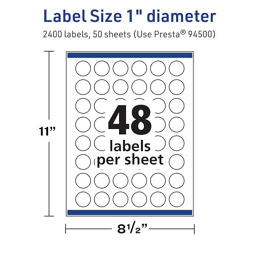 Avery® TrueBlock® Matte White Round Labels, Sure Feed® Technology, 1" Diameter, 2,400 Matte White Labels, Print-to-The-Edge, Laser/Inkjet Printable, Great for Product Merchandising Stickers