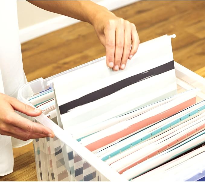 Bankers Box Heavy-Duty Plastic File Box, Letter/Legal | Protect letter/legal files in a heavy-duty plastic box with hanging rails built for durable, grab-and-go storage.