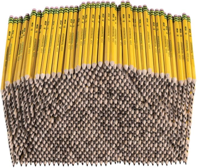 Ticonderoga Wood-Cased Pencils, Pre-Sharpened, 1000/Box, 2 Boxes
