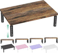 Adjustable Monitor Stand Riser for Desk, Wood Computer & Laptop Stand, Desk Organizers and Accessories, Office Desk Accessories & Workspace Organizer for Home Office Supplies, Brown