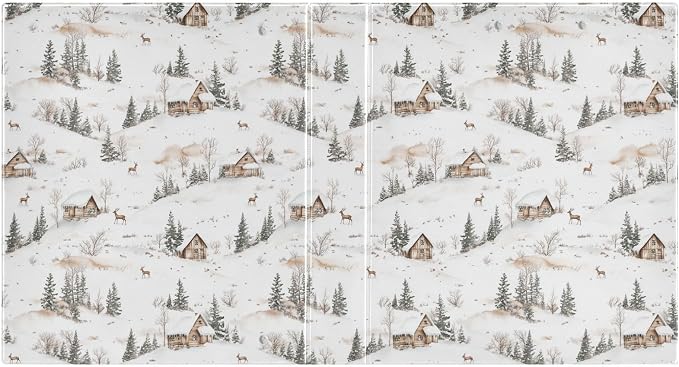 Farmhouse Winter Deer Cottage Fir Tree 3 Ring Binder 1.5" Decorative D-Ring Binder with Clipboard&3 Clear Pockets, Holds 200 Sheets A4 Size Paper Waterproof Binders for School Home Office|2 Pack