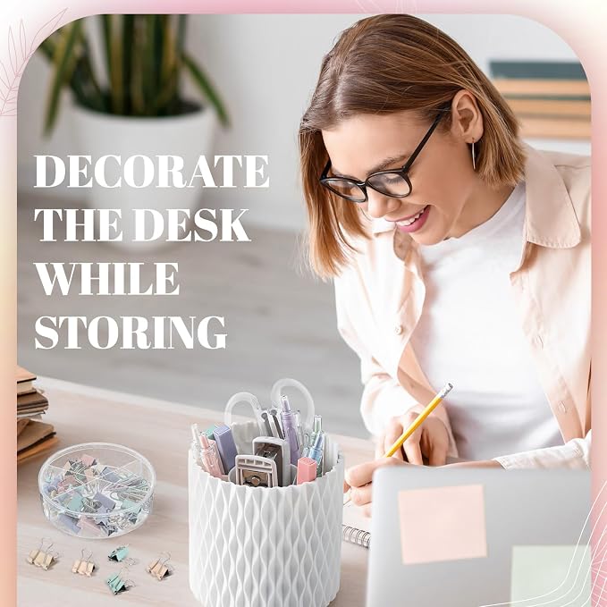 Kosiz 27 Pcs Black and White Desk Accessories Gift for Aesthetic Desk Organizer White Office Supplies Pen Holder Sticky Notes Stapler Binder/paper Clips Scissor Staple for Back to School(Fashion)