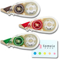 Correction Tape Whiper Petit Cream Color Tape 3 Size Set 2.5mm, 4mm, 6mm(1/10 in,1/6 in,1/4in) And Sticky Notes Set WH-812Y 51-641, WH-814Y 51-642, WH-816Y 51-644