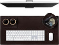 Elizo Leather Desk Mat Desk Pad Blotter Set - Real Full-Grain Leather (32x16) 2-Layer Genuine Desk Cover Protector & Large Mouse Pad | Computer Keyboard Desk Accessories for Office & Home