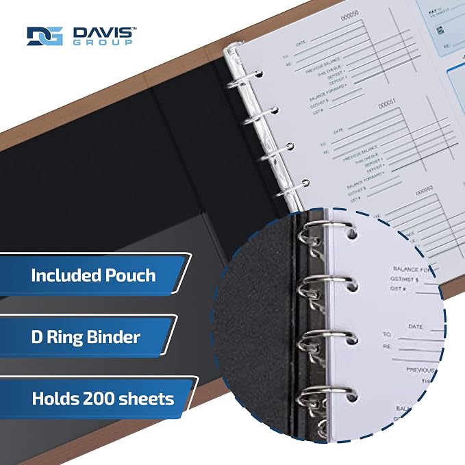 Davis Group Premium 3-Up Business Checkbook Binder, Big and Small Business Essentials for Checks, Tan