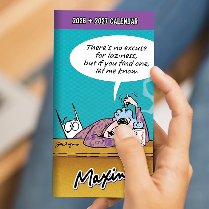 TF Publishing 2026-2027 Maxine Small Monthly Pocket Planner with 2 Page Large Calendar Grid and Lined Notes Section - 2 Year Pocket Calendar 2026-2027 Perfect for Purse - 3.5in x 6.5in