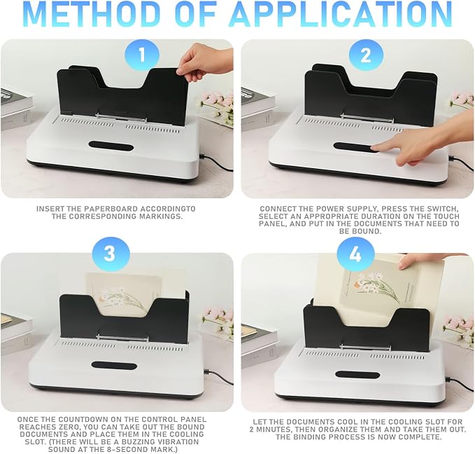 Thermal Binding Machine, Digital Touch Panel with 20 Thermal Binding Covers, No Preheat Time, 500 Sheet Capacity – Electric Book Binder for A4/A5/Letter Size Documents, Office, School & Home Project