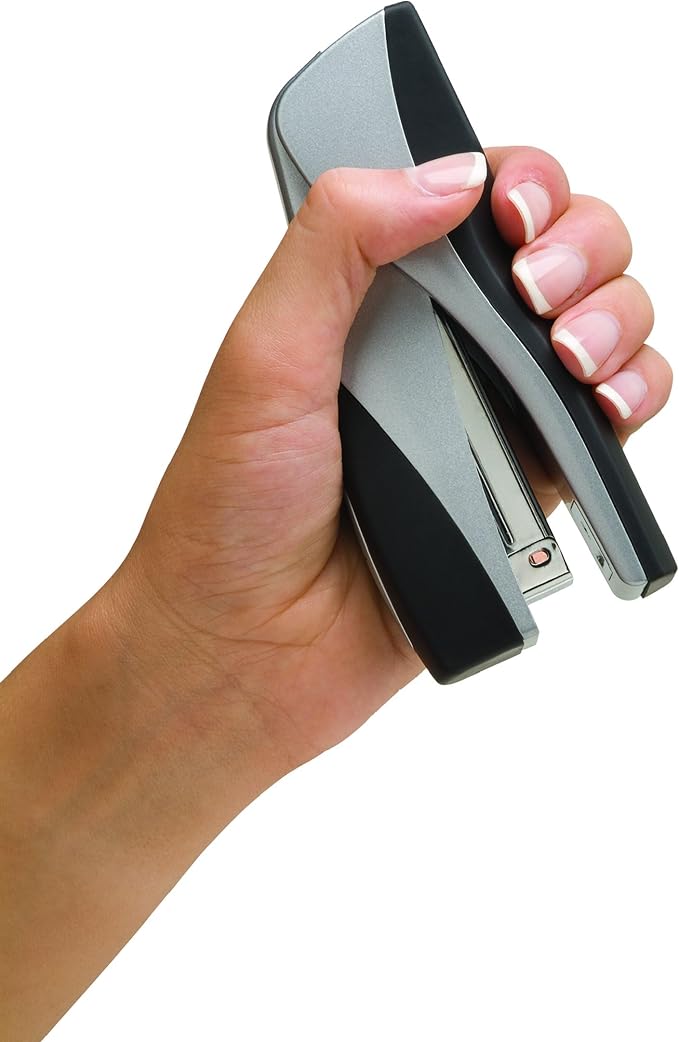 Swingline Stapler, Jam Free, Optima Grip Compact Size, Ergonomic Cushion, Metal, 25 Sheet Capacity, Silver (87816)