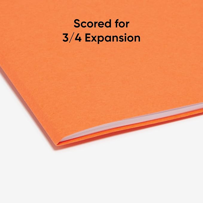 Smead Colored File Folder, 1/3-Cut Tab, Letter Size, Orange, 100 per Box (12543)