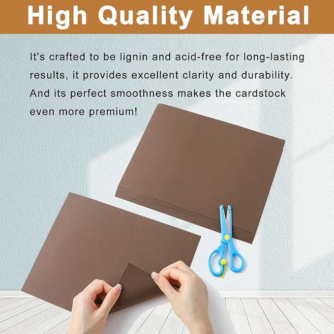 Silunkia 28 Sheets Coffee Color Cardstock 8.5 x 11 Craft Paper 92lb | Chocolate Brown Card Stock for DIY Card Making, Thank You Cards, Wedding Invitations, Party Invitations