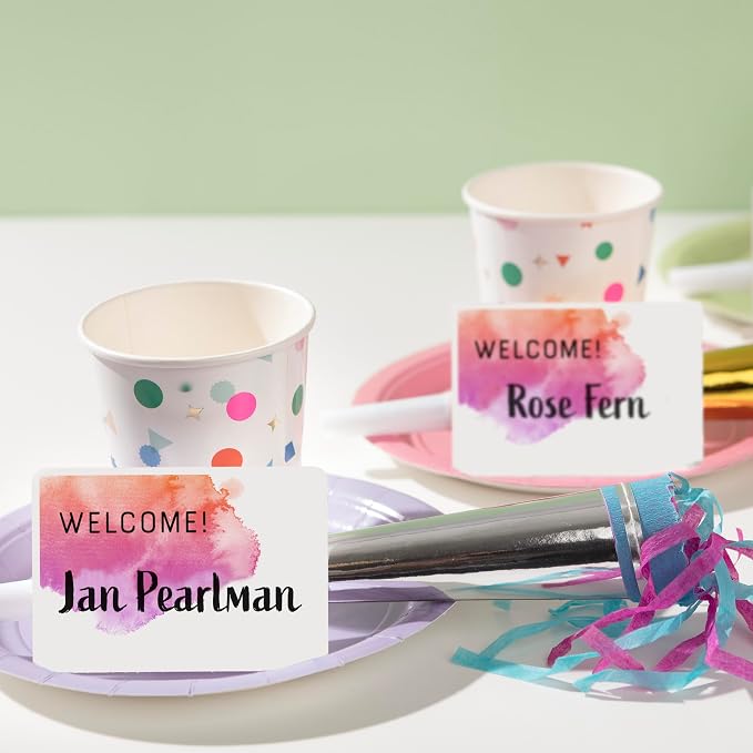 Avery Customizable Name Tags,2-1/3" x 3-3/8",White,100 Removable Name Badges (05147),(Pack of 2)