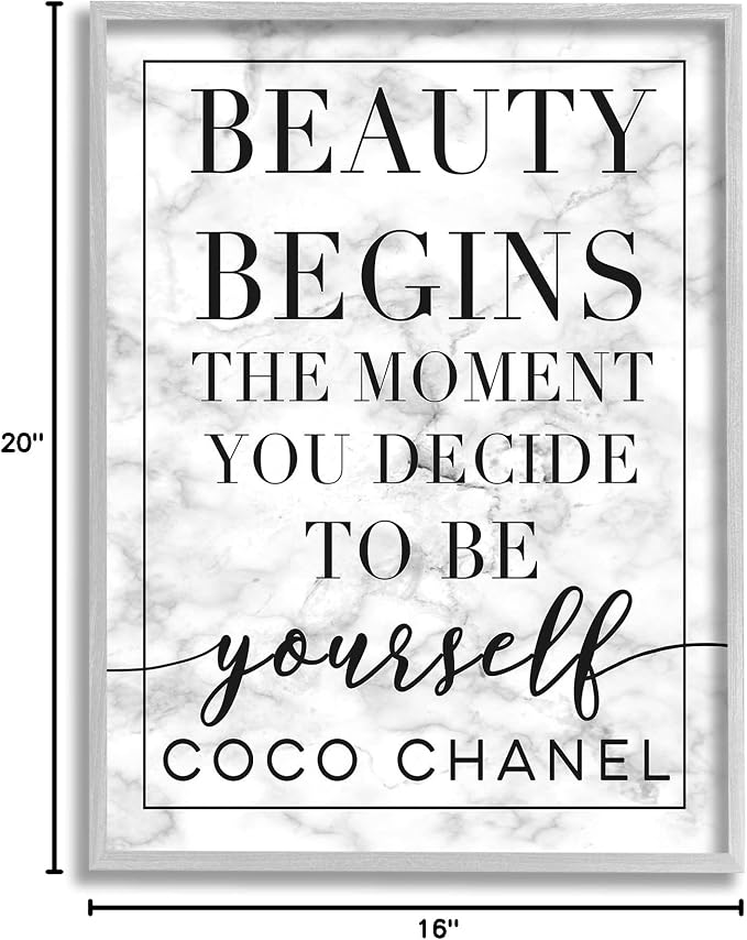 Beauty Begins Inspirational Quote, 16 x 20 Inch Framed Giclée Print | Stupell Industries · By Lil' Rue · Ready to hang · Giftable accent for home refresh · Made in USA