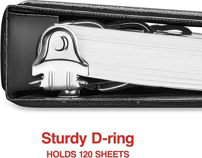 Staples 1/2" 3-Ring View Binder, D-Ring, Black, 4/Pack