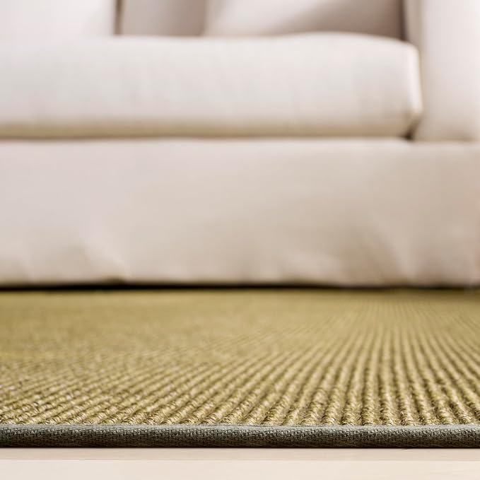 Martha Stewart x SAFAVIEH Area Rug Collection - 3' x 5', Green, Sisal & Jute, Farmhouse Style, Ideal for Living Room, Bedroom, Foyer, Accent Space (MSR9501Y)
