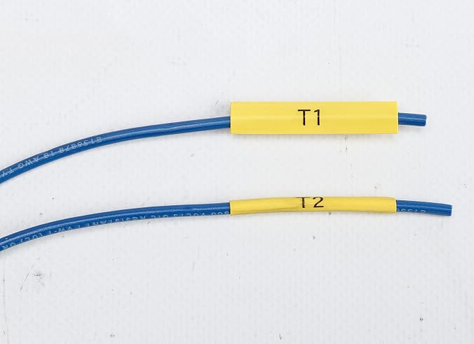 Brady Authentic (M21-250-C-342-YL) PermaSleeve Heat Shrink Tubing for Control and Electrical Panels, Wire Harness, BlackonYellow-For M210, M210-LAB, M211, BMP21-PLUS and BMP21-LAB Printers, .439"W 7'L