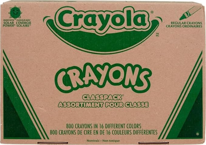 Crayola Crayon Classpack, Teacher Classroom Must Haves, Bulk Back to School Supplies, Elementary & Kindergarten Wishlist, 16 Colors (50 Each), 800 Ct