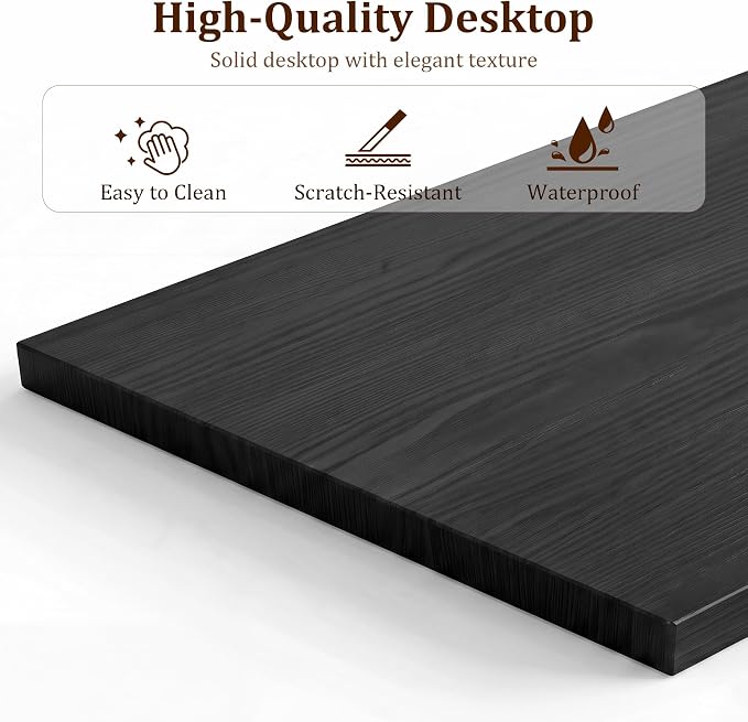 L Shaped Desk, 50 Inch Computer Desk Home Office Desk for Small Space Black | Gaming Table Corner Desk for Small Space with CPU Stand and Side Storage Bag, Sturdy Writing Workstation for Bedroom, Black