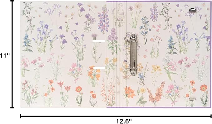 Grupo Erik 2 Ring Binder A4 - Wild Flowers, Stationery Gifts | A4 Folder with Elastic closure, School Folders for Paperwork A4, Back to School Supplies | Cute Stationary Gifts