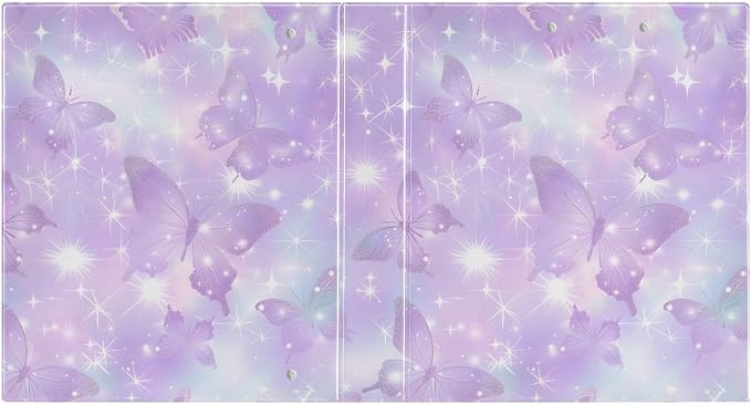 3 Ring Binder Stars and Butterflies 1.5" Round Ring Binders View Binder with 200 Sheet for Kids School Supplies Women Men Office, 1 Pack