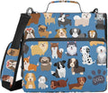 Dogs Cute Blue Print Zipper Binder Bag 3 Ring with Shoulder Strap & Handle Multi Pocket Binder Organizer Bag Large Capacity for School Office Supplies
