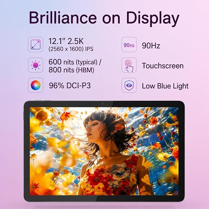 Lenovo Idea Tab Plus AI Tablet, 12" 3K QHD+, Tab Pen Plus, 8GB RAM, 256GB | (128GB+128GB SD Card), 8-Core MediaTek, Touchscreen,13-Hr Long Battery Life, Lightweight, for Student & Gaming, Android OS