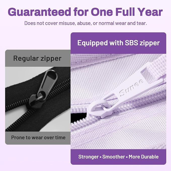 Zipper Binder with Handle, 1.5 Inch O-Ring, 325 Pages Capacity, with 5-Tab Expanding File Folder for Classified Storage, Small Size Lightweight Zipper Bag for Middle School Students, Lavender Purple