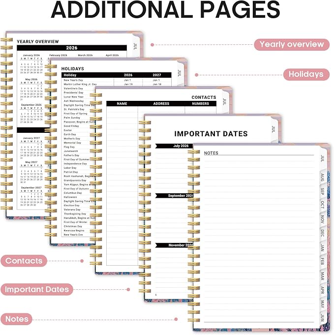 Planner 2026-2027, Monthly & Weekly Jul 2026-Jun 2027 Planner Calendar