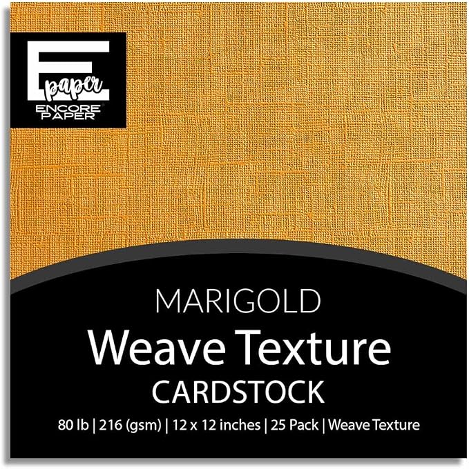 Marigold—12x12 Textured Cardstock | 80lb Textured Orange Scrapbook Paper | Premium Cardstock for Cricut Cutting | 25 Sheets