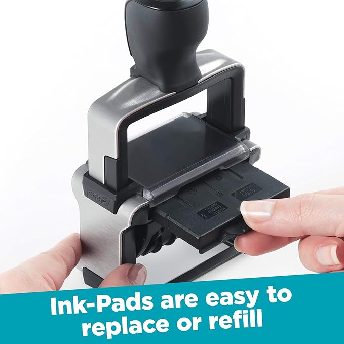 Trodat 5430 Professional Self-Inking Date Stamp with E-MAILED - Blue/Red 2 Color Ink