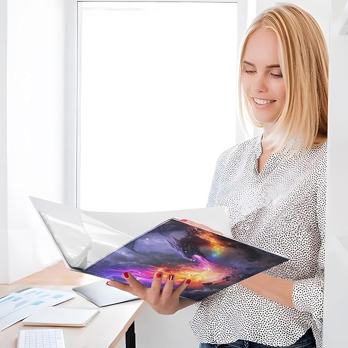 3 Ring Binder Dragon Spitting Fire 1.5" Round Ring Binders View Binder with 200 Sheet for Women Men Office Kids School Supplies, 1 Pack
