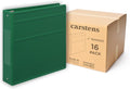 Carstens 2-Inch Heavy Duty 3-Ring Binder - Side Opening, Leaf Green, Durable Plastic, No-Gap Rings, Waterproof Cover, No Pockets, Holds 300 US Letter Sheets, BPA-Free, Made in USA (2844-3R) Case of 16