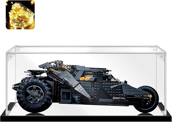 Acrylic Display Case for Collectibles Assemble Acrylic Display Box for Lego 76240 Building Set Clear Acrylic Case for Display Action Figures Car Model Toys(Black,19.7*11.8*7.9 inch)