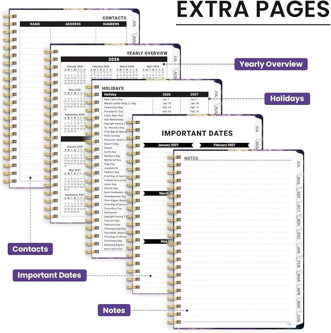 ZOTIA Planner 2026-2027 Weekly & Monthly Calendar Planner Jul 2026-Jun 2027