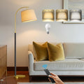 G-SAFAVA Real Wood Floor Lamps for Living Room Bedroom, 62.5" Mid Century Modern Lamp Gold Standing Tall Arc Lamps with Foot Switch, Floor Lamps for Nursery Office Decor Corner Reading Room Light