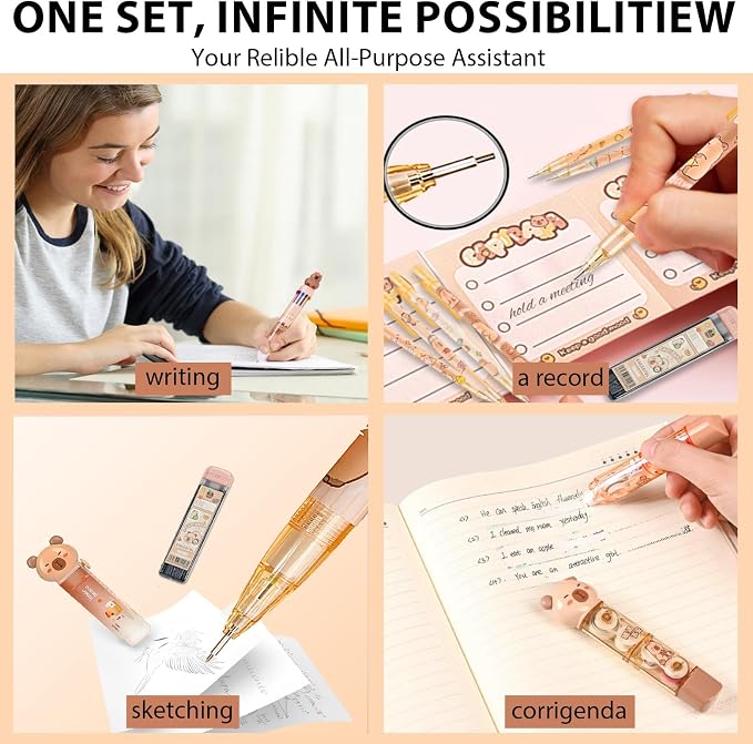 Cute Capybara Stationery Set, Kawaii School Supplies Gift for Students