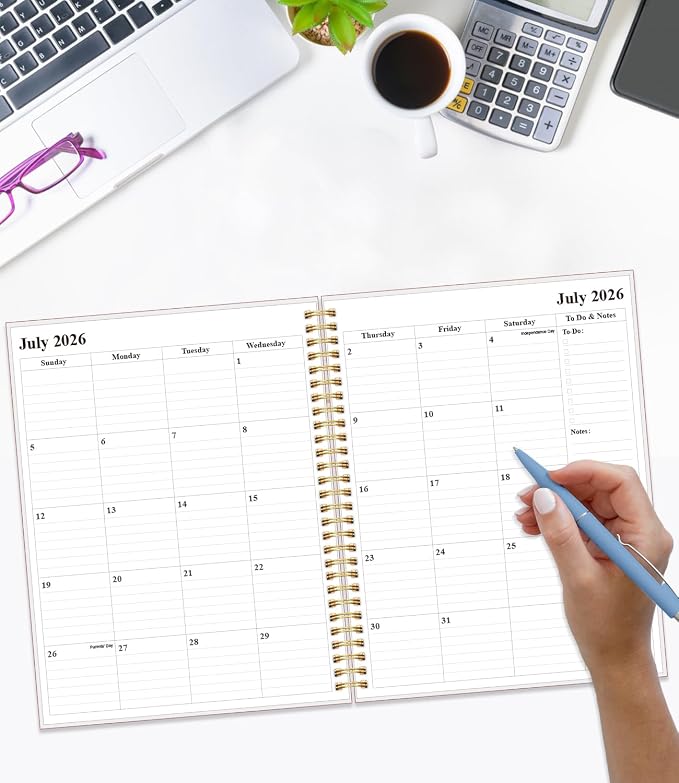 2026-2031 Monthly Planner - 60 Month PLanner Calendar from August 2026 to June 2031, 5 Year Planner 2026-2031 with Flexible Cover, Inner Pocket, Perfect for Home | School | Office, 8.5" x 11", Crushed Flower