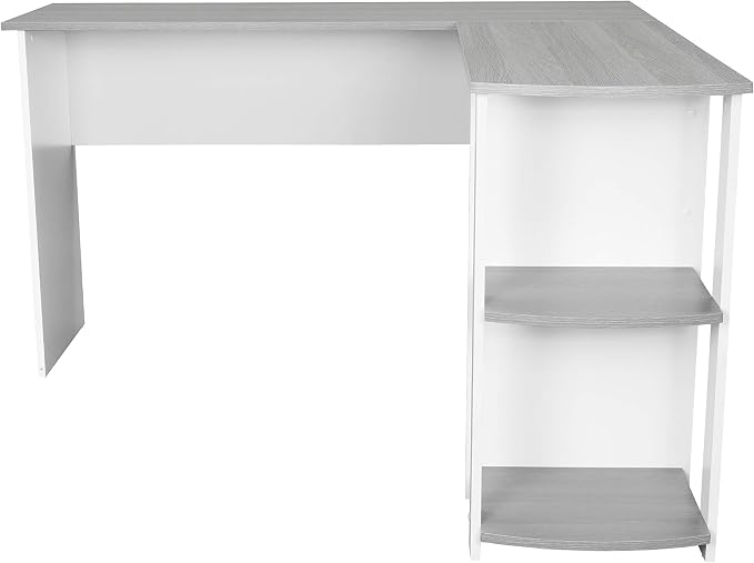Techni Mobili L Shaped Desk - Modern Computer Desk with Corner Bookshelf & Side Storage Shelves for Home Office Accessories - Elegant, Space-Saving, & Minimalist Executive Table | 51.5 Inch modern L‑shaped desk with storage shelves, sturdy frame, versa...