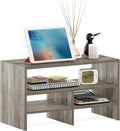 Furinno Hermite Desk Top Organizing Shelf Bookcase, French Oak | Desktop Office Organization Racks with Open Shelves, Desk Top Display Book Shelf, for Paper, Office Supplies, Magazine