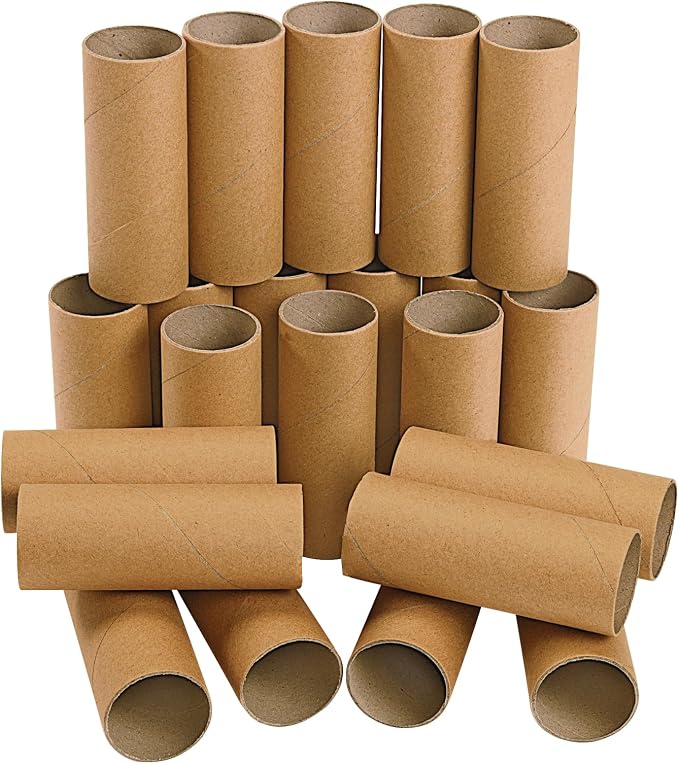 Colorations Recycled Craft Rolls, Set of 24, Sturdy Cardboard Tubes | Ages 4+, PreK+, Set of 24, Arts & Crafts, Great 3D Structures, STEAM