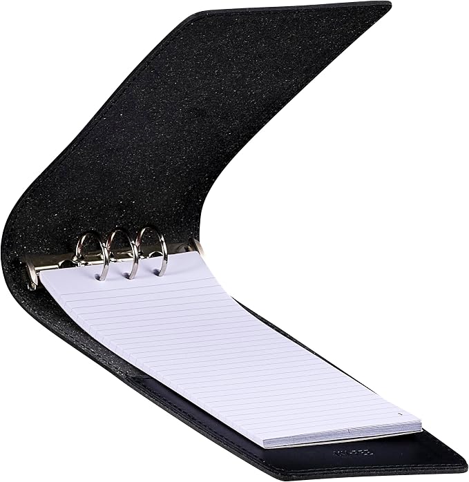 JAY-PEE NYPD Memo Book Note Pad Cover NYC Regulation Style Memo Binder | 3 Heavy Metal Rings. Includes 1 Large Size Note Pad 4" x 8 1/2" Made of Full Grain Black Leather. From JAY-PEE