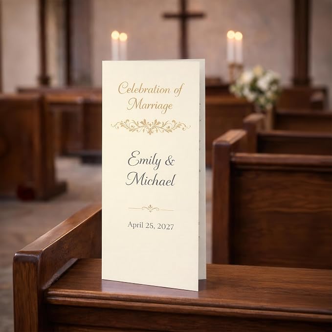 100 Pack Elegant Natural Cream Linen 8.5" x 11" Scored Cardstock Paper – Folds to 4.25" x 11" – Menu & Program Paper – Inkjet & Laser Printer Compatible – Made in USA