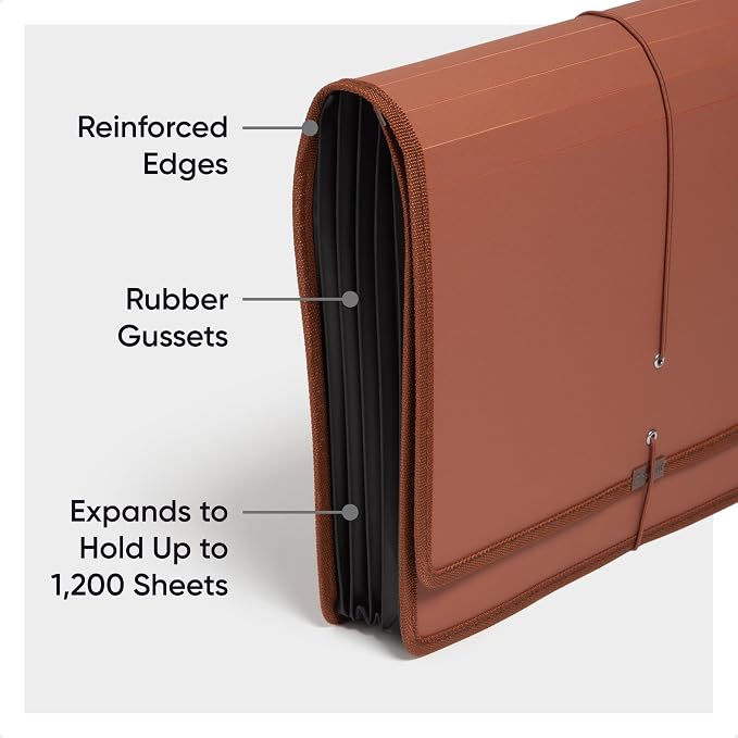 Smead Tuff Premium Poly Wallet, Accordion File Organizer for File Folders, Letter Size, 5-1/4 inch Expansion, Office Supplies, Document Organizer (73788)