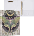 Luna Moths Green 3 Round Ring Binders | 1.5 Inch Binder with Clipboard, PVC Pockets, Work Organizer, Holds 200 Sheets for School Office 1 Pack