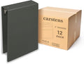 Carstens 3-Inch Heavy Duty 3-Ring Binder - Top Opening, Charcoal Gray, Durable Plastic, No-Gap Rings, Waterproof Cover, No Pockets, Holds 400 Letter Sheets, BPA-Free, Made in USA (1781-3R), Case of 12
