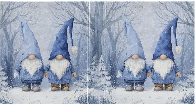 Blue Gnomes Farmhouse Winter Binder 3 Ring 1.5 Inch Binder with Clipboard&Pockets, Hardcover Binders Heavy Duty Large File Folder for Office School Supplies - Holds 200 Sheets