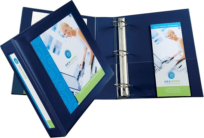 Avery Heavy-Duty View 3 Ring Binder, 2" EZD Rings, 1 NVY Blue Binder | For Heavy School, Home and Office Use, Reinforced Vinyl Cover, EZD Locking Rings Open With One Touch, Title Page Frame
