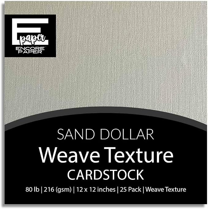 Sand Dollar—12x12 Textured Cardstock | 80lb Textured Gray Scrapbook Paper | Premium Cardstock for Cricut Cutting | 25 Sheets