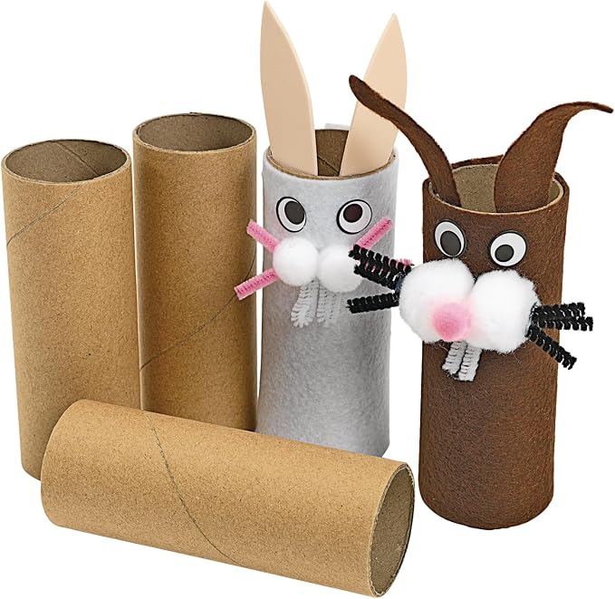 Colorations Recycled Craft Rolls, Set of 24, Sturdy Cardboard Tubes | Ages 4+, PreK+, Set of 24, Arts & Crafts, Great 3D Structures, STEAM
