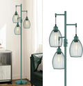 Dimmable Floor Lamp, Industrial Floor Lamps for Living Room, Green Tree Lamp Standing Lamp Tall Lamps with 3 Elegant Teardrop Cage Head & 800 Lumens LED Bulbs for Living room Bedroom Dining Room
