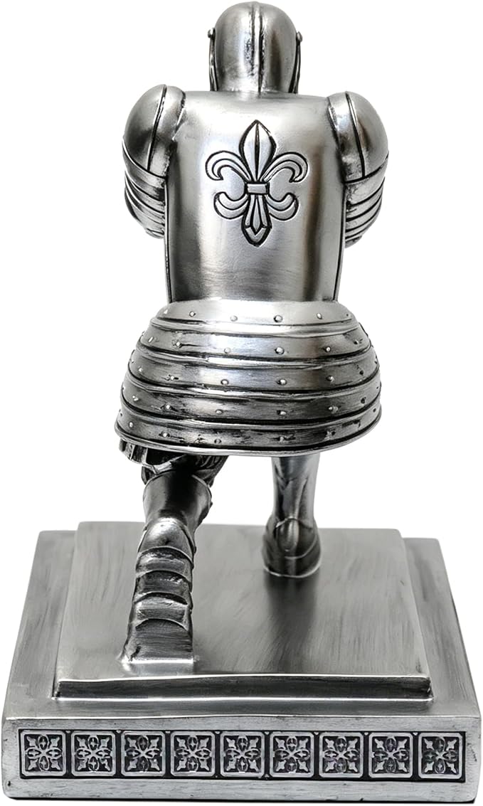 Soldier Executive Knight Pen Holder Personalized Desk Organizers Silver | Desk Accessory Pen Stand for A Gift - Decorative Resin Pencil Holders Desk Organizer For Men